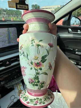 Floral Ceramic Vase in Pink and White - Laura Ashley home Vintage Vase